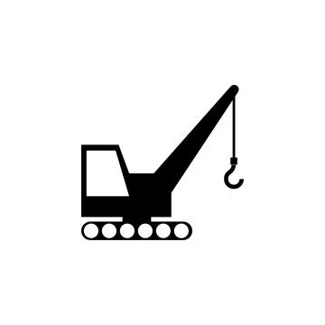 Building Crawler Crane Flat Vector Icon Stock Illustration