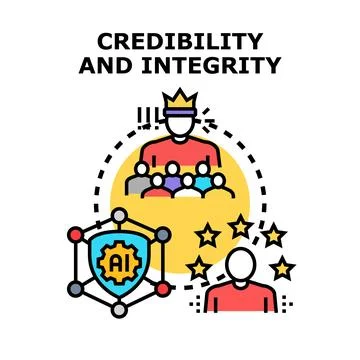 Building credibility and integrity with ai technology Stock Illustration