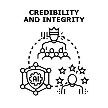 Building credibility and integrity with ai technology Stock Illustration
