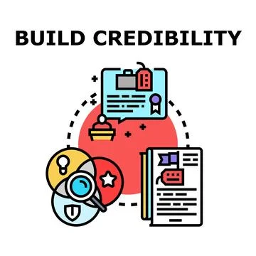 Building credibility concept vector illustrating trust development Ilustración de archivo