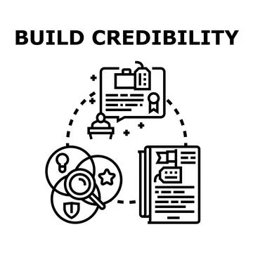 Building credibility concept vector illustrating trust development Stock Illustration