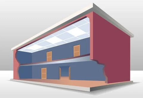 The building cross section Stock Illustration