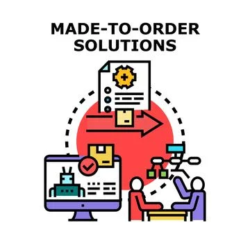 Building custom made to order solutions with personalized development Stock Illustration