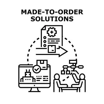 Building custom made to order solutions with personalized development Stock Illustration