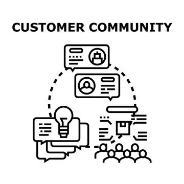 Building customer community and engaging with users Ilustração Stock
