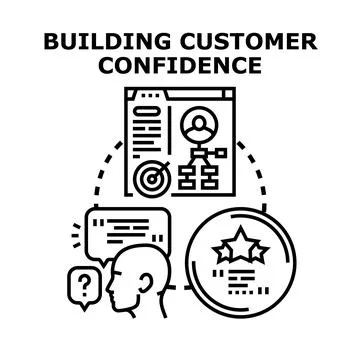 Building customer confidence development strategy vector Ilustración de archivo