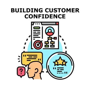 Building customer confidence development strategy vector Ilustración de archivo