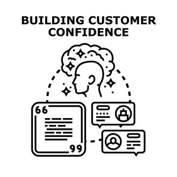 Building customer confidence through positive feedback and reputation Stock Illustration