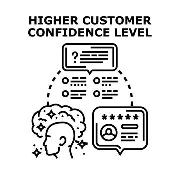Building customer confidence through problem solving and positive feedback Stock Illustration