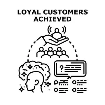 Building customer loyalty and achieving engagement Ilustración de archivo
