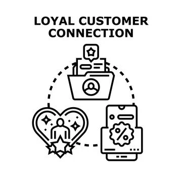 Building customer loyalty connection and retention program Stock Illustration
