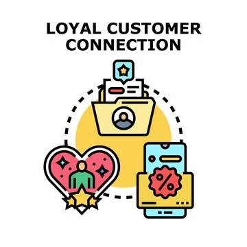 Building customer loyalty connection and retention program Stock Illustration