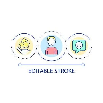 Building customer loyalty loop concept icon Stock Illustration