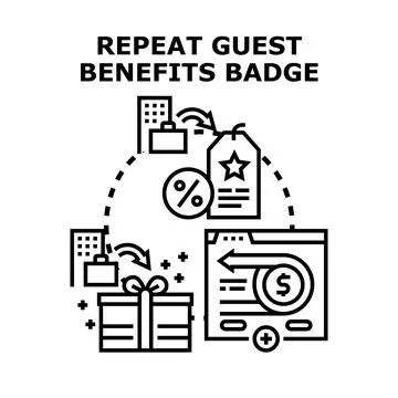 Building customer loyalty with repeat guest program benefits Stock Illustration