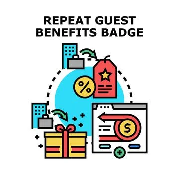Building customer loyalty with repeat guest program benefits Illustrazione stock