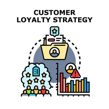 Building customer loyalty strategy for satisfaction and retention Stock Illustration