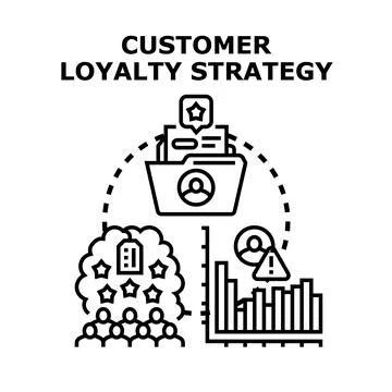 Building customer loyalty strategy for satisfaction and retention Ilustración de archivo