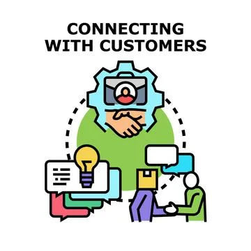 Building customer relationships and client service concept Ilustración de archivo