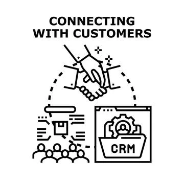 Building customer relationships through data management and connection Stock Illustration