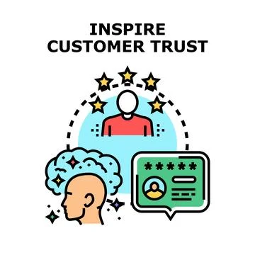 Building customer trust and client satisfaction rating Stock Illustration