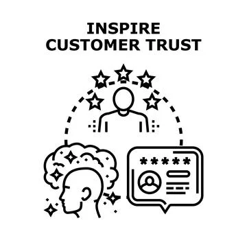 Building customer trust and client satisfaction rating Stock Illustration