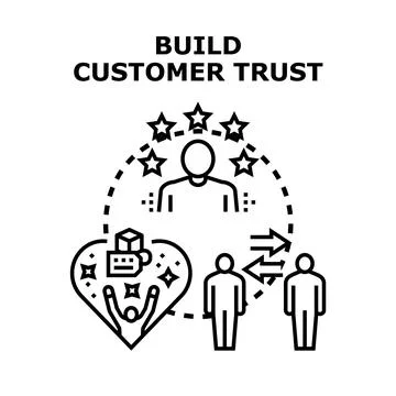 Building customer trust and client loyalty concept illustration Stock Illustration