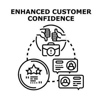 Building customer trust and confidence in business Ilustración de archivo
