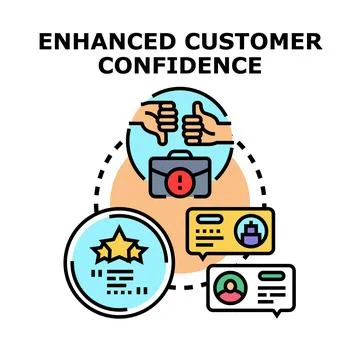 Building customer trust and confidence in business Ilustración de archivo