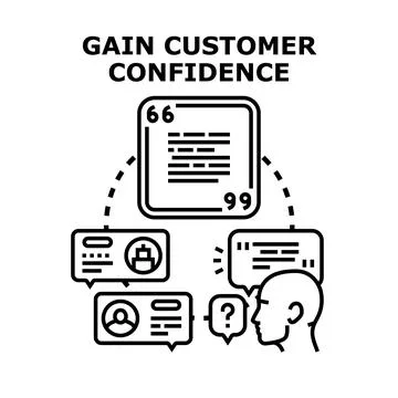 Building customer trust and confidence vector illustration Stock Illustration