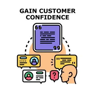 Building customer trust and confidence vector illustration Stock Illustration