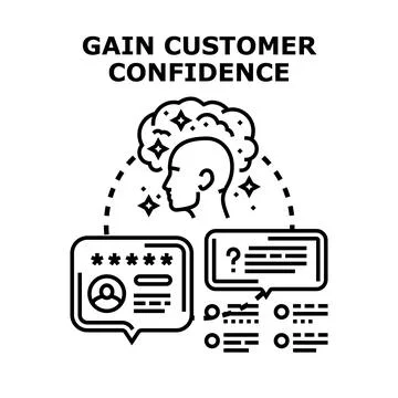 Building customer trust and earning confidence Ilustración de archivo