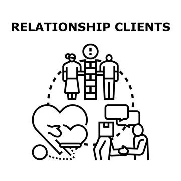 Building customer trust and solving client relationship problems Stock Illustration
