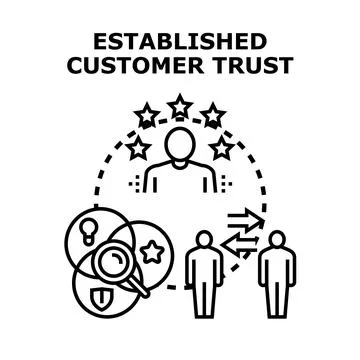 Building customer trust establishing loyal business relationships Ilustración de archivo
