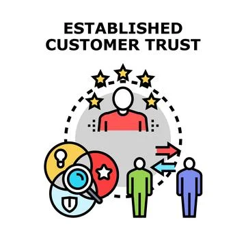 Building customer trust establishing loyal business relationships Ilustración de archivo