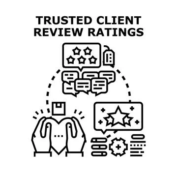 Building customer trust with positive client review ratings Stock Illustration