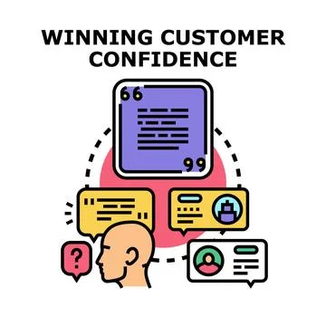 Building customer trust through feedback and testimonials Stock Illustration