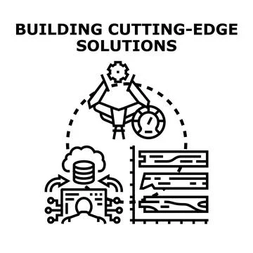 Building cutting edge solutions for innovative technology development Stock Illustration