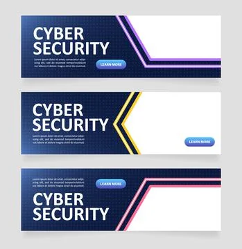 Building cyber security web banner design template Ilustración de archivo