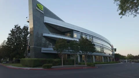 Building D on the Nvidia Campus in Silicon Valley, California Stock Footage 310998190