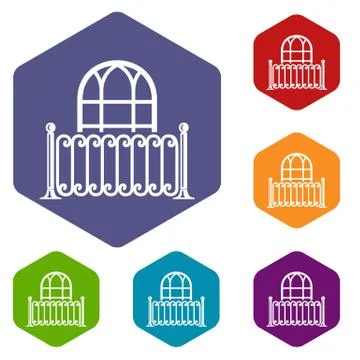Building decor icon, simple style Ilustración de archivo