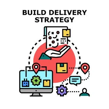 Building delivery strategy creating logistics management plan Ilustración de archivo