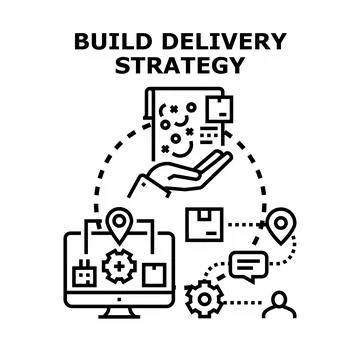 Building delivery strategy creating logistics management plan Stock Illustration