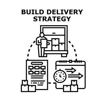 Building delivery strategy for shipment logistics management Ilustración de archivo
