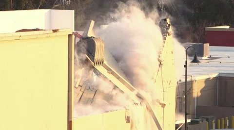 Building Demolished Stock Footage 46310417