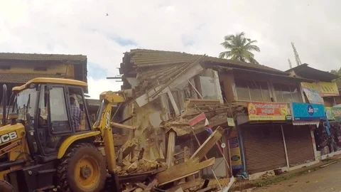Building demolishing Stock Footage 92945892