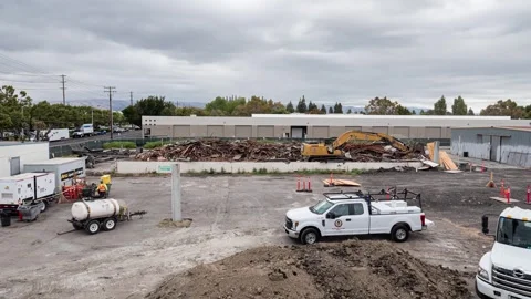 Building Demolition 4K Time-lapse Stock-Footage 249410685
