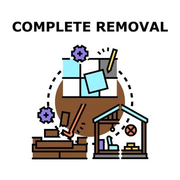 Building demolition and removal process vector illustrating construction an.. Stock Illustration