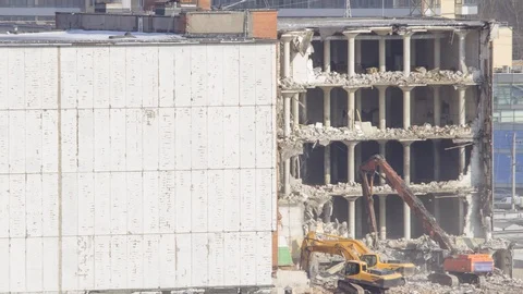 Building Demolition. Stock Footage 98407365