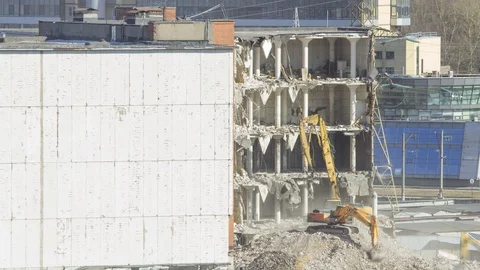 Building Demolition. Stock Footage 98416403