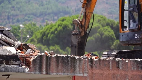 Building Demolition  Stock Footage 113133226
